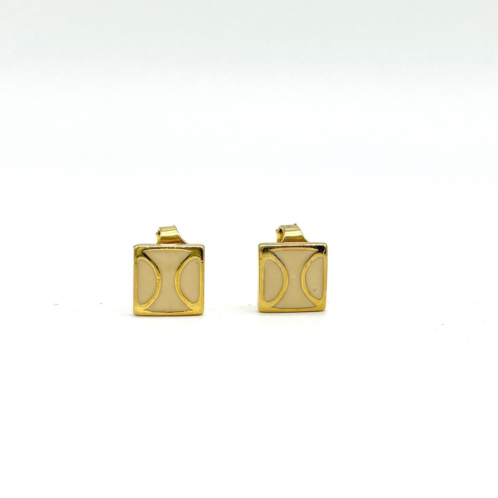 Square Clip On‎ Earrings Gold Tone Geometric Statement Earrings